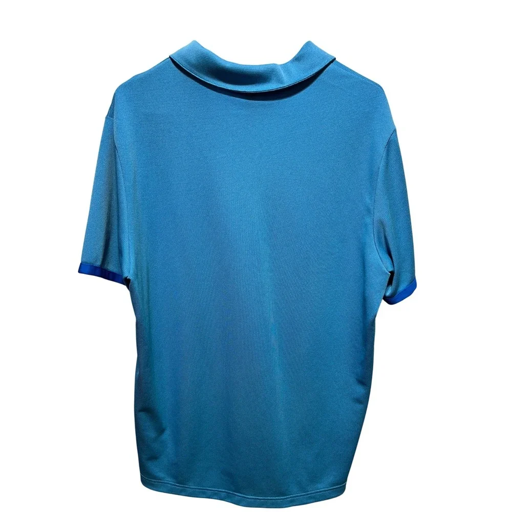 Adidas Golf Polo Shirt Mens Large L Blue ClimaLite Athletic Training - Picture 4 of 4